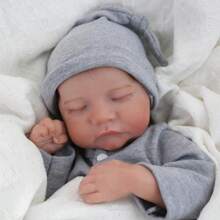 WOOROY Realistic Reborn Baby Dolls - 18 Inch Full Vinyl Body Lifelike Reborn Boy Doll Poseable Anatomically Correct Newborn Sleeping Baby Dolls Gift Toys For Kids Age 3+ - mặc định - Xem 2