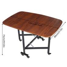YUNRUX Folding Tables - Brown - View 3
