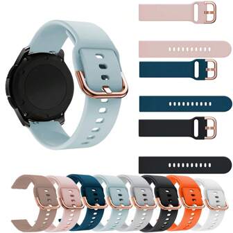 20mm Replacement Rose Gold Buckle Strap, Suitable For Glaxy Watch 4/5/6/7 Pro 40 44 45mm Classic 42 46 43 47mm FE Active 2,Watch GT 2 3 4 42mm GT3 Pro 43mm Wrist Strap Garmin Forerunner 645 245 55 158 165 Vivoactive 3/5 VENU 2 Plus SQ 2 Bracelet, Suitable For Amazfit GTS 4/2 Mini GTS 2e GTS3 Bip Pro U S Lite Pop Wrist Strap, Applicable To Polar Ignite 2/3 Pacer Smart Watch Accessories
