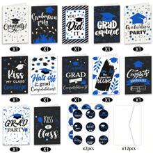 12pcs/Set Graduation Invitation Cards, Cross-Border Graduation Season Envelope, Handwritten Blessing Cards