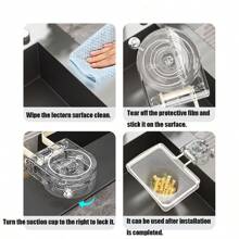 1pc Sink Strainer Rack, Kitchen Suction Cup Drain Net Rack, Multi-Function Wet And Dry Separated Garbage Filter Basket