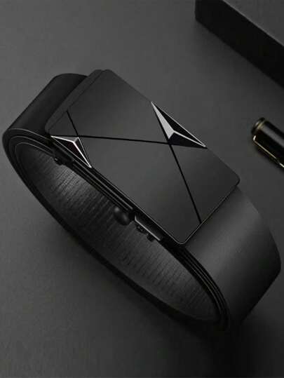 1pc Men's Fashion Gold Automatic Buckle Belt, Casual Versatile Waistband Gift For Young & Middle-Aged, Suitable For Business Casual Daily Wear Summer, School Casual, Business, Boyfriend Husband Father Dad Men Gift, Daily Wear, Fashion, Teen, Outdoor, Vacation, Athletic, Travel, Street, Boho, Vintage Fall, Autumn, Halloween Autumn-Winter Accessories,Suitable For Teens, Youth,Men,Casual, Outdoor, Athletic, Vacation, Graduation Gifts, Birthday, Daily Wear