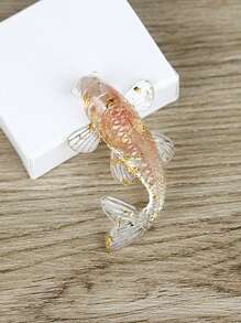 1个迷你小鱼桌面摆件，复古个性化锦鲤鱼，微景观树脂工艺品，适合作为送给朋友的小礼物 - 彩色 - 查看 14