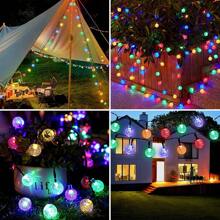 1pc Solar Fairy Lights For Outdoor Garden, LED Crystal Globe Solar String Lights Outdoor/Indoor 20 LED 50 LED 100LED IP65 Waterproof Solar Lights For Outside 8 Modes Crystal Globe Lights For Outdoor/Indoor Garden Patio Balcony Wedding Party Window Yard Tree Camping Tents Decor (Warm White/Multicolor)