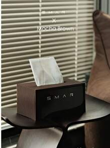 1pc Nordic Style Luxury Cream Colored Facial Tissue Box, Creative Desktop Paper Towel Dispenser, Home Decor Tea Table Accessory Home Bathroom Decor