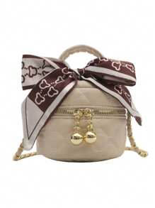 1 件新款女孩迷你菱形丝巾手提包采用 PU 材料制成，双拉链开合，可爱精致，时尚百搭，日常通勤、外出和旅行的必备单品 - A - 查看 9