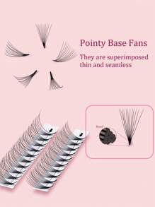 1盒168-240根预制扇形5D/10D/20D/30D/40D睫毛，尖头底座。中长款睫毛，手工制作，0.07mm D型卷翘，长度8-15mm。 - D - 查看 3