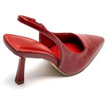 Mid-Heel Slingback Pumps - Red - View 4
