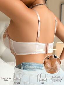 Sujetador con aros y almohadillas push-up para mujeres de tallas grandes de moda
