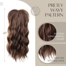 AliLeader Hair Toppers For Women 20inch Long Wavy Hair Toppers Hair Pieces For Women Synthetic Wiglets Hair Topper With Bangs Clip In Hair Toppers For Thinning Hair - Multicolor - View 4