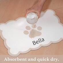 Customizable Diatomaceous Earth Pet Feeding Mats With Non-Slip Rubber Bottoms, Suitable For Dogs - Large Size, Easy To Clean, Stylish Decoration, Colorful, Retro And Cute, Minimalist Style, Adorable, Customizable, Unique, Personalized Pet Supplies, 2025 Halloween Accessories, Pet Name Can Be Printed. Personalized Gift - Multicolor - View 4