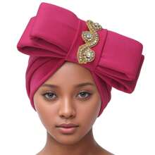 1pc Traditional South American Holiday Birthday Bow Rhinestone Beanie Hat, New Design - Multicolor - View 16