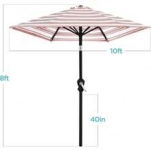 Best Choice Products 10ft Outdoor Steel Polyester Market Patio Umbrella W/Crank, Easy Push Button, Tilt, Table Compatible - Tan