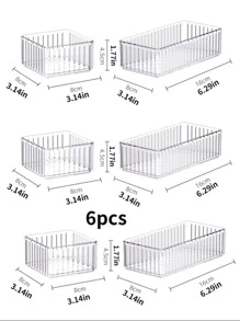 10pcs/9pcs/7pcs/6pcs/1pc Makeup Drawer Organizer Box, Transparent Cosmetic Storage Box With Dividers And Drawers, Suitable For Vanity, Equipped With 4 Different Size Transparent Plastic Drawers, Makeup Display Rack, Organizer For Desk, Bathroom, Kitchen And Office. Room Decor, Home Decor, Autumn Decor, Bedroom Decor - Multicolor - View 9