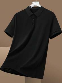 Men's Casual POLO Shirt, Lustrous Fabric, Versatile Everyday Wear, Breathable & Quick Dry Top For Spring/Summer