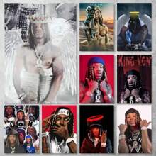 1pc Wall Arts Posters Pop K-King Rapper Von POSTER Poster Printing Wall Paintings Living Room Home Decoration, Suitable For Residential And Dormitory Walls, Living Room And Bar Decoration, Dining Room Or Bathroom, Room Decoration, High Quality Without Frame, Indoor/Outdoor Canvas Art, Frameless Gifts Birthday Graduation