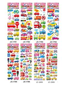 5pcs Kids Cartoon Vehicles, Animals, Dinosaur Theme 3D Embossed Stickers, Scrapbooking Decorative Stickers, Ideal Gift For Boys (Assorted Combination Of 5 Dinosaur + 5 Vehicles, 5 Dinosaur + 5 Animals, 5 Vehicles + 5 Animals)