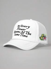 1pc Women's Outdoor 'NOT EVERY' Embroidered Adjustable Visor Cap, Sun Protection Casual Hat Suitable For Spring, Autumn, Travel, Beach, Also Fits Young Men, Y2K Style Trucker Cap - Embroidery - View 12