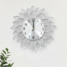 1pc Modern Silent Metal Wall Clock (33CM/13 Inch) - AA Battery Powered Decorative Clock, Stylish Design, Suitable For Living Room/Dining Room/Bedroom/Study Wall Mounted Decorative Clock, Ideal For Home Decoration Gifts Birthday Graduation Room Decor Clock Wall Bedroom Decor Dormitory Decor Back To School School Decor School Surprise School Supplies - Multicolor - View 3