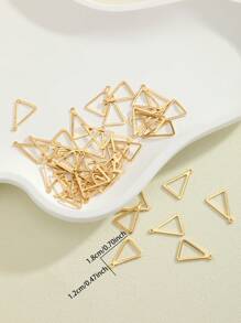 43pcs Metal Accessories With Hanging Triangular Earrings - Brass - View 4