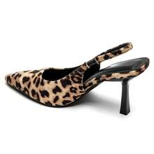 Mid-Heel Slingback Pumps - Leopard - View 3