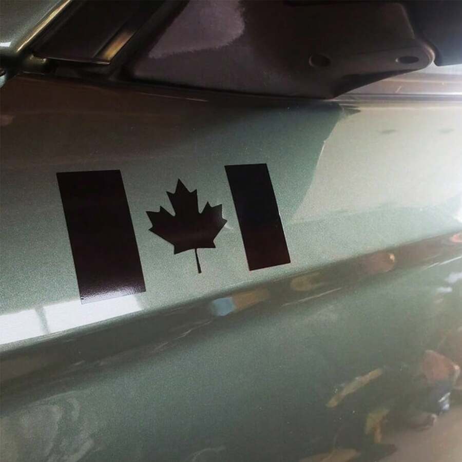 1 Pc Maple Leaf Vinyl Sticker, Waterproof Canadian Flag Shaped Car Truck Window Bumper Decal, Canada Flag Sticker For Car Laptop Water Bottle Luggage - A - View 1