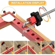 Corner Clamp For Woodworking, 90 Degree Clamp, Corner Clamp, Right Angle Clamp Woodworking Tools 4 Pack 5.5"*5.5" Aluminum Positioning, Wood Working Tools And Equipment, Wood Clamps - 紅色 - 查看 4