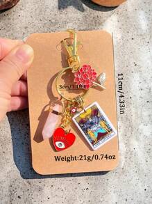 1件天然绿石英邪眼、行星、太阳和月亮吊坠钥匙扣，绿松石材质，可作背包装饰、汽车钥匙圈等日常小饰品，也可作包包挂饰，适合学校、哥特风、Y2K风格等圣诞节场合，是理想的礼物之选。这款挂饰配有证件夹，可作汽车配件、包包挂饰、汽车饰品、教师、朋友、姐妹的礼物。 - 紅色 - 查看 5