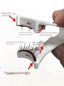 1 对磁性睫毛，C 卷曲，0.07 厚度，可重复使用，无需胶水，自粘磁性夹，方便购物、旅行和日常生活，FEM
