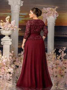 Faeriesty فستان سهرة طويل الأكمام بياقة مستديرة مع تنورة ذيل السمكة المنحوتة من موسي بحجم كبير - فستان ضيف زفاف رسمي ، ملابس حفل الجالا ذات الربطة السوداء ، طقم ليلة الأوبرا ، ملابس سهرة السجادة الحمراء ، فستان وصيفة الشرف الفاخر