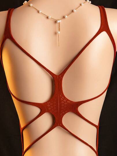 Verleidelijke Lingerie Jumpsuit, Hollow Out Erotic Bodysuit, Underwear Lingerie, Smock, Rave view 4