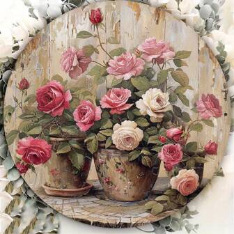 Eternal Beauty Of Blooming Roses - Vintage Metal Sign, 1 Pack, Metal Wall Decor, Suitable For Indoor Or Outdoor Use, Metal Wall Art For Home Decor, Fits Home, Restaurant, Cafe, Garage, Random Hole Design Gifts Birthday Graduation