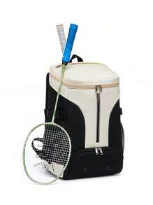 1PC Daily Sports Training Backpack With Large Capacity And Light Weight, Badminton Backpack, Tennis Racket Bag, Basketball Bag, Independent Shoe Compartment, Outdoor Sports Backpack, Contrasting Color Design, Fashionable And Simple, Versatile Backpack, Suitable For Fitness, Yoga, Outdoor Sports, Short-Distance Travel