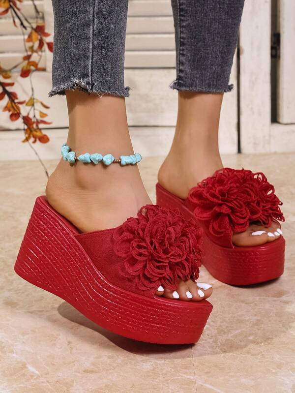 Women's Rivet Strap Transparent Fashion High Waterproof Platform Wedge Sandals