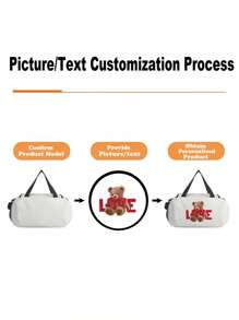 1pc Customizable Printed Luggage Handbag, DIY Pattern Gym Storage Bag, Large Capacity Lightweight Foldable Storage Bag, Birthday Gift