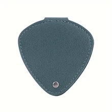 心形吉他拨片收纳袋 - 大型心形设计收纳盒可容纳 32 个吉他拨片，方便携带，优质皮革吉他拨片收纳袋