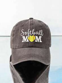 1pc Outdoor Embroidered "SOFTBALL MOM" Heart Baseball Cap, Adjustable, Sun-Protective, Casual, Suitable For Spring/Autumn Travel, Beach, Men & Women, Youth, Valentine's Day, Y2K Style - Embroidery - View 13