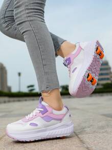 Women's Two-Wheel Roller Skate Shoes, Minimalist & Practical Multifunctional - Purple - View 6