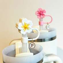 4pcs/8pcs Floral Decorative, Dust-Proof Drinking Straws Covers, Silicone Caps For Water Bottles, Reusable Straw Covers For Gifts, Parties, Home & Party Decor, Back To School Supplies