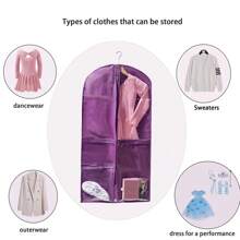 1 Stück halbdurchsichtiger einfacher staubdichter Kleider Aufbewahrungssack für Tanzkleid, Kleideraufbewahrungssack für Anzüge, für Kleiderschrank und Reisen, mit sichtbarem halbdurchsichtigem Fenster, geeignet für Wettbewerbe, Reisen und Aufbewahrung - Schutz der Kleidung vor Staub und Falten