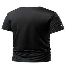 Camiseta de manga corta de secado rápido para hombres, top deportivo de cuello redondo - diseño degradado fashionable, adecuado para correr a diario, entrenamiento deportivo y uso casual