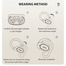 Miniso X32 True Open Ear Wireless Earbuds With Multi-Angle Adjustment ENC Noise Cancelling Directional Transmission HiFi Sound Music Ear Buds Long Distance Connection Headset With Charging Case,Light-Weight Headphones Built-In Microphone - White X32 - 查看 3