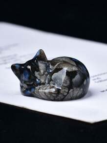 Exquisite Natural Crystal Carving Cat, Unique Design, Healing Crystal, Stones Containing Energy, Energy Healing Meditation Stone, Perfect For Home Decor & Gift Giving, For Pocket Decoration, For Holiday Gift, From The Brand CUPIDCRYSTAL