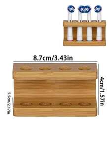 1 pieza Soporte para cepillo de dientes de bambú, estantería de almacenamiento independiente de bambú, organizador de cepillo de dientes de bambú adecuado para el baño, accesorio para baño porta cepillos de dientes, versátil (2/4 ranuras)