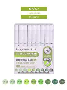 languo 9/96/126/196/240 Colors Acrylic Paint Markers, Multi-Color Options, Water-Based Acrylic Markers With Soft Brush Tips, Suitable For Fabric, Canvas, Rock, Glass, Wood, Paper, DIY Crafts, School & Art Supplies - Multicolor - View 25