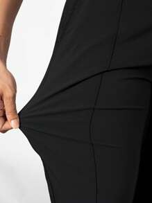 DK-MB 1pc Men's Stylish Elegant Gentleman High-End Trousers, Men's High-Grade Business Solid Color Versatile Commuter Slim-Fit Casual Pants, Golf Training Sweat-Wicking Pants, Ideal Gift For Husband Or Boyfriend - Black - View 4