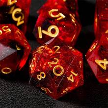 Handmade Dual-Color Resin Dice Set, Suitable For Role-Playing Games, With Cosmic Glitter And Precise Edges, Suitable For Teenagers 14+, Perfect Gift For Birthday Or Christmas - Multicolor - View 1