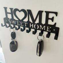 1 件/3 件钥匙扣壁挂架，喷漆铁艺多用途挂钩，可挂包包、领带、帽子、厨房用具 - 黑色 - 查看 5