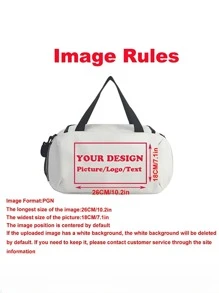 1pc Customizable Printed Luggage Handbag, DIY Pattern Gym Storage Bag, Large Capacity Lightweight Foldable Storage Bag, Birthday Gift