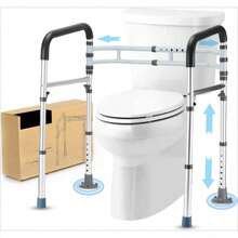Toilet Safety Rail - Adjustable Detachable Medical Toilet Safety Frame For Elderly, Heavy Duty Toilet Handles For Elderly And Handicap Toilet Safety Rails, Toilet Bars Fits Most Toile - 1 - View 1